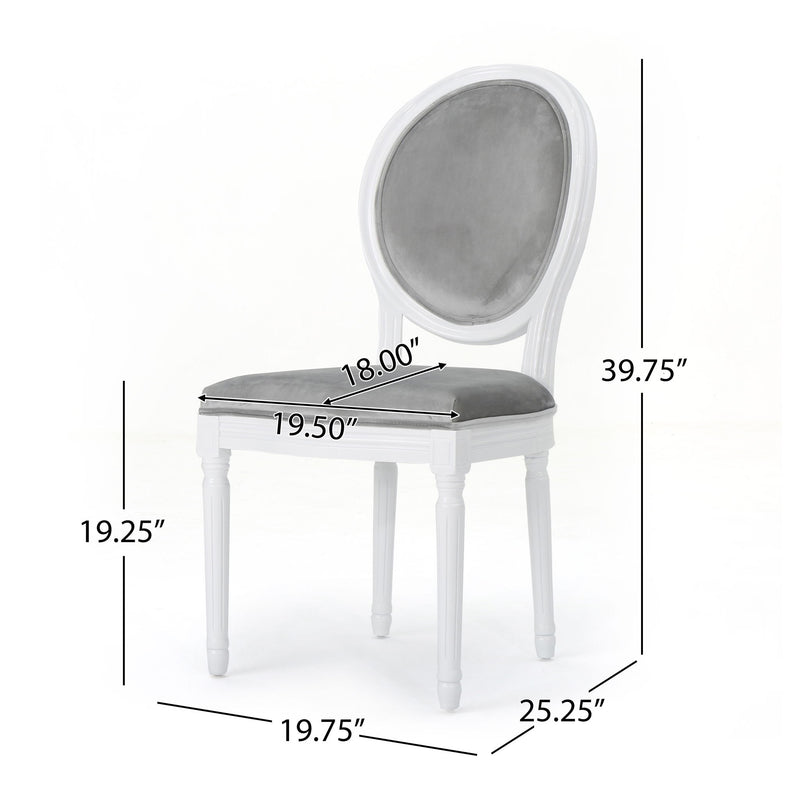 French Country Dining Chair Set With Round Backrest