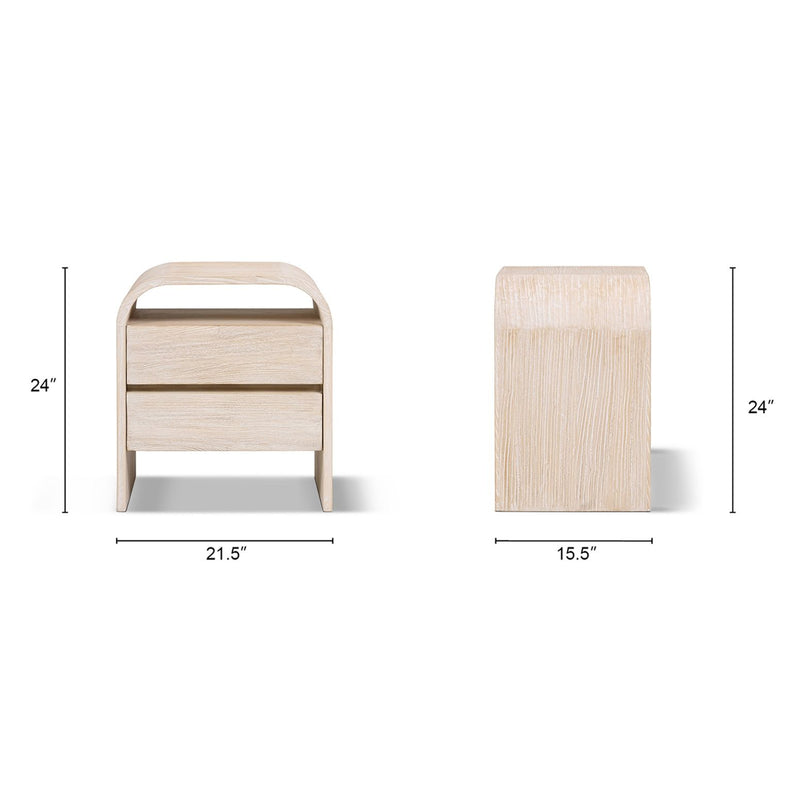 Dune - Side Table - White Washed
