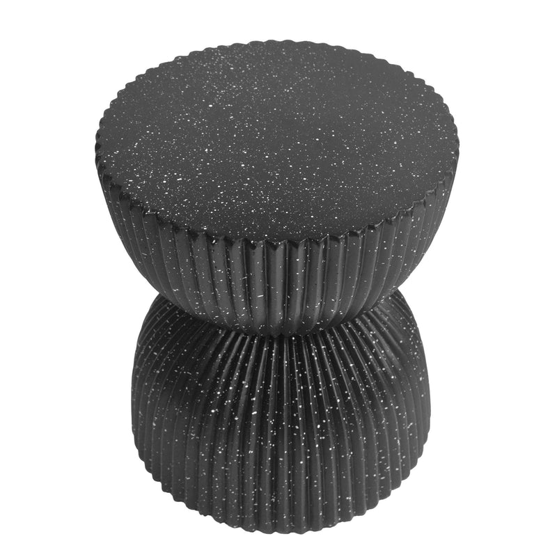 Side Table With Speckled Ribbed Texture