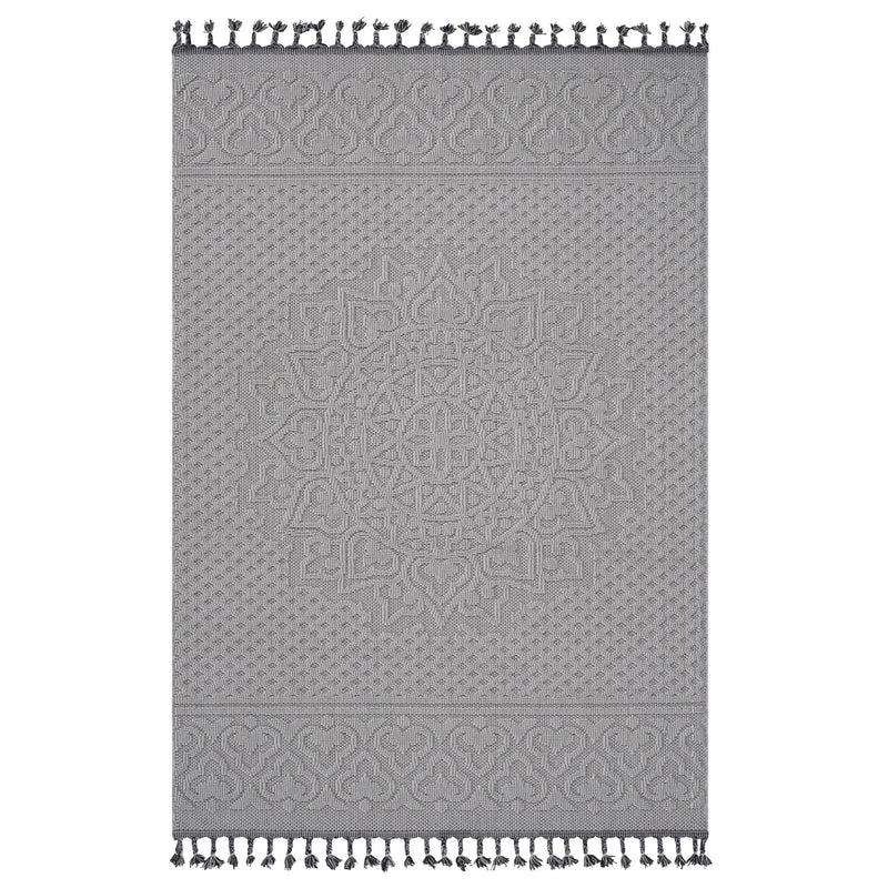 Guros - 6' X 9' Medallion Indoor / Outdoor Area Rug - White