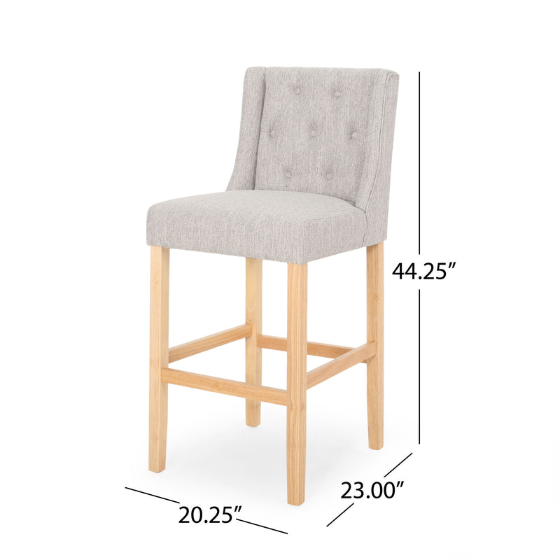 Vienna - Contemporary Fabric Tufted & Wingback Counter Stools (Set of 2)