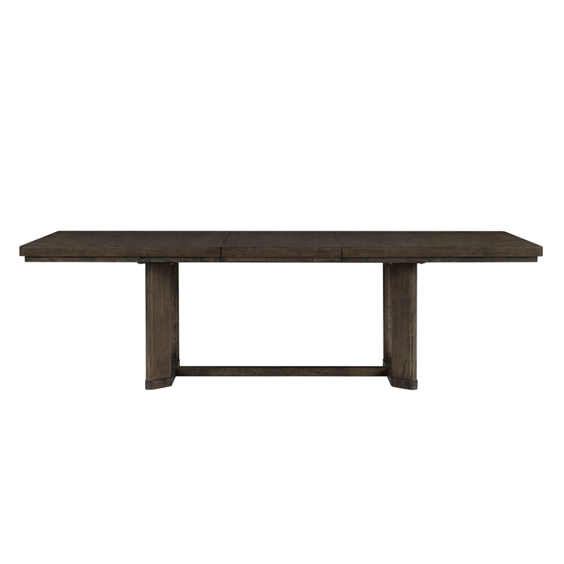 Trestle Dining Table With Leaf - Dark Oak