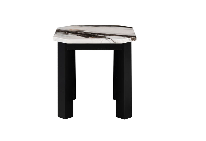 T06 - Coffee Table With End Table - Black / White