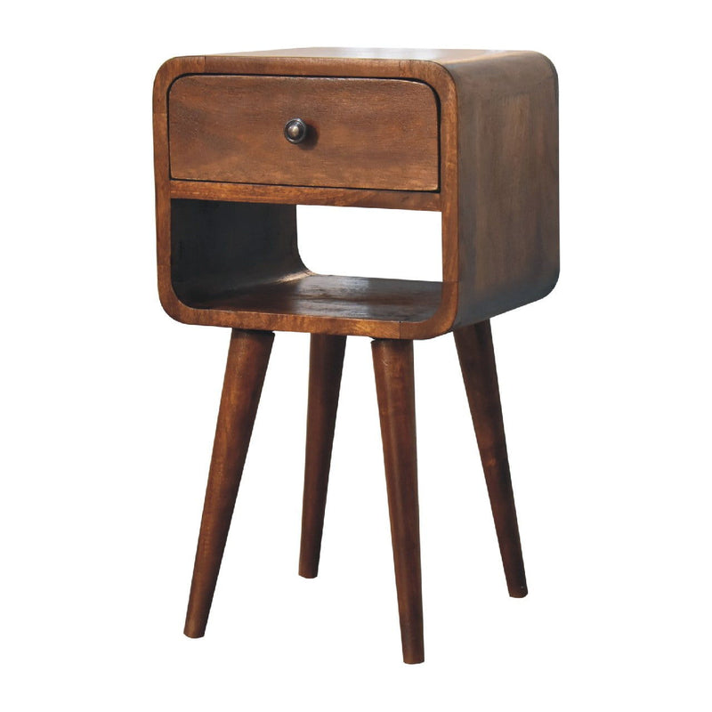 Mini Chestnut Curve Lower Bedside Nifhtstand