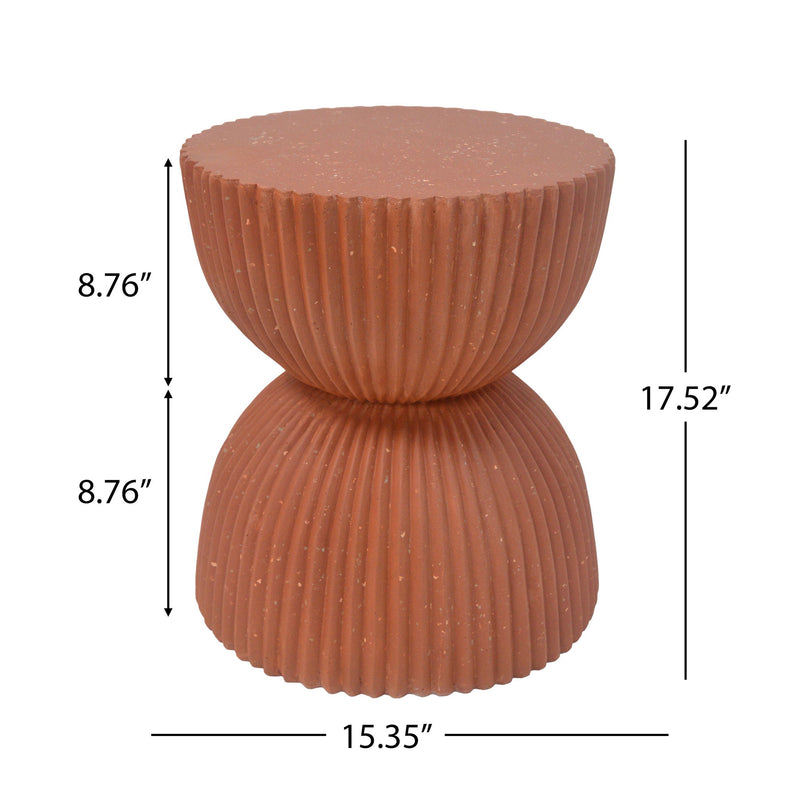 Side Table With Speckled Ribbed Texture
