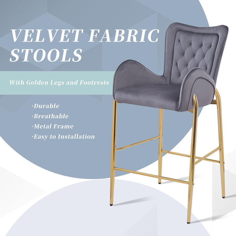 Fabric Counter Height Bar Stools (Set of 2)