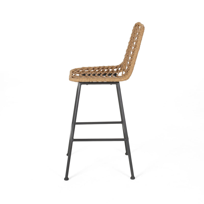 Sawtelle - Outdoor Wicker Barstools (Set of 2)