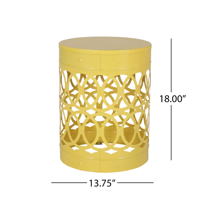 Outdoor Metal Large End Table, Modern Design