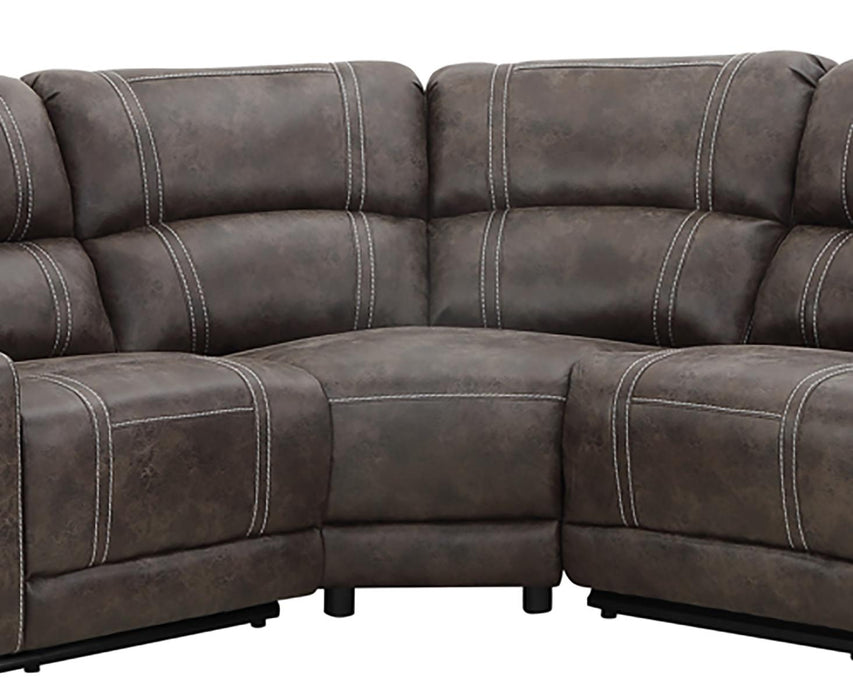 New Classic Furniture Calhoun 3pc Reclining Sectional in Walnut