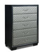 New Classic Furniture Luxor 5 Drawer Chest in Black/Silver image