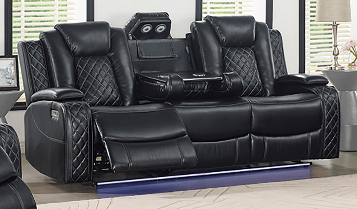 New Classic Furniture Orion Sofa with Power Headrest and Footrest in Black