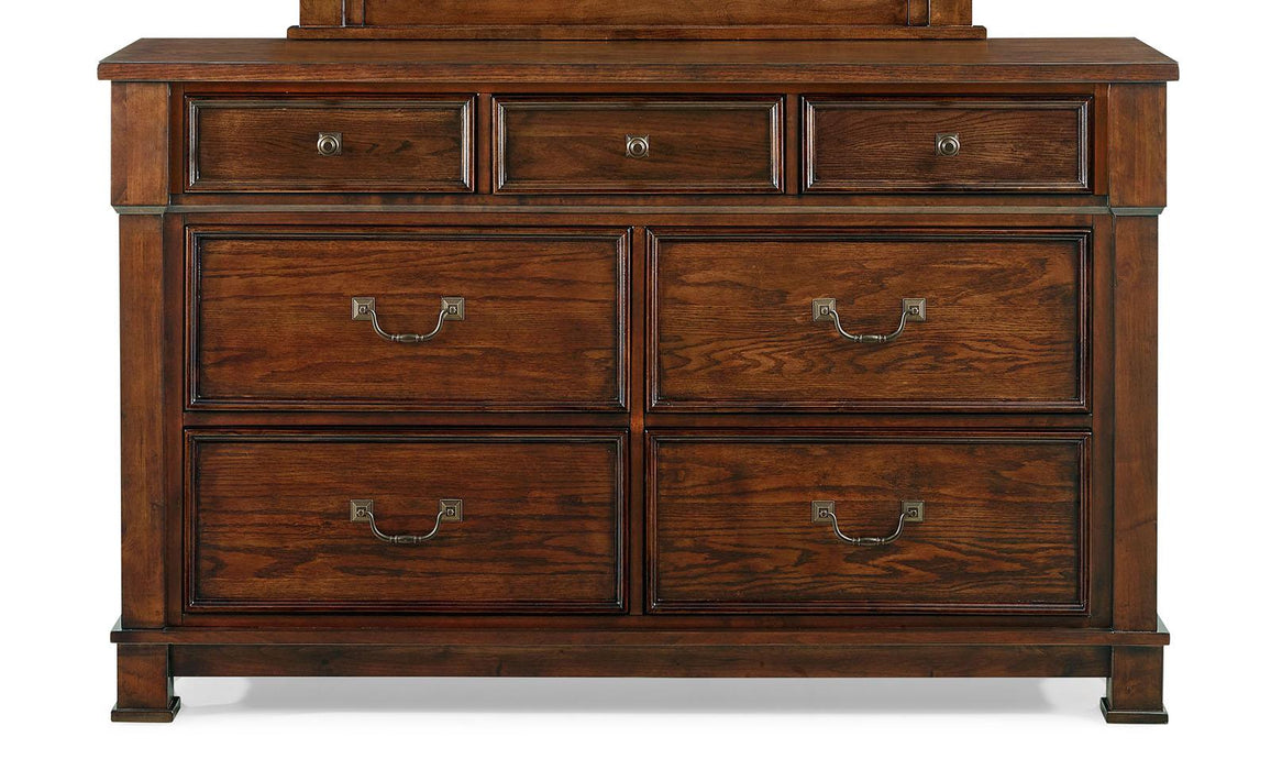 New Classic Furniture Providence 7 Drawer Dresser in Dark Oak