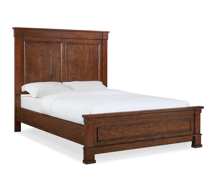 New Classic Furniture Providence Queen Panel Bed in Dark Oak