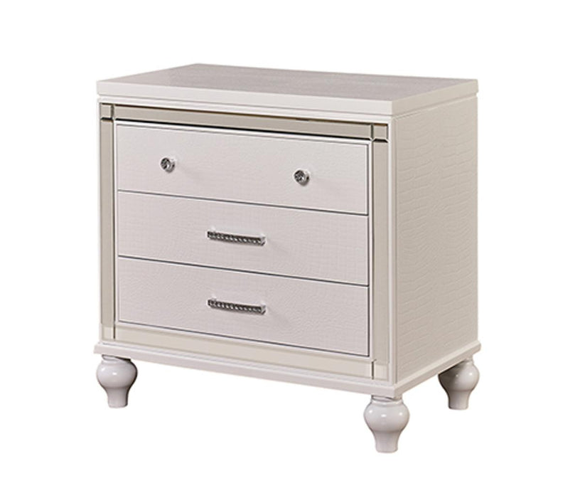 New Classic Furniture Valentino 3 Drawer Nightstand in White image