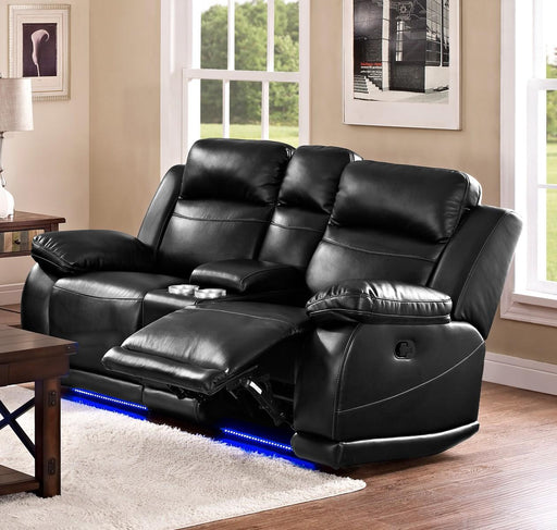 New Classic Vega Dual Recliner Console Loveseat in Premiere Black image