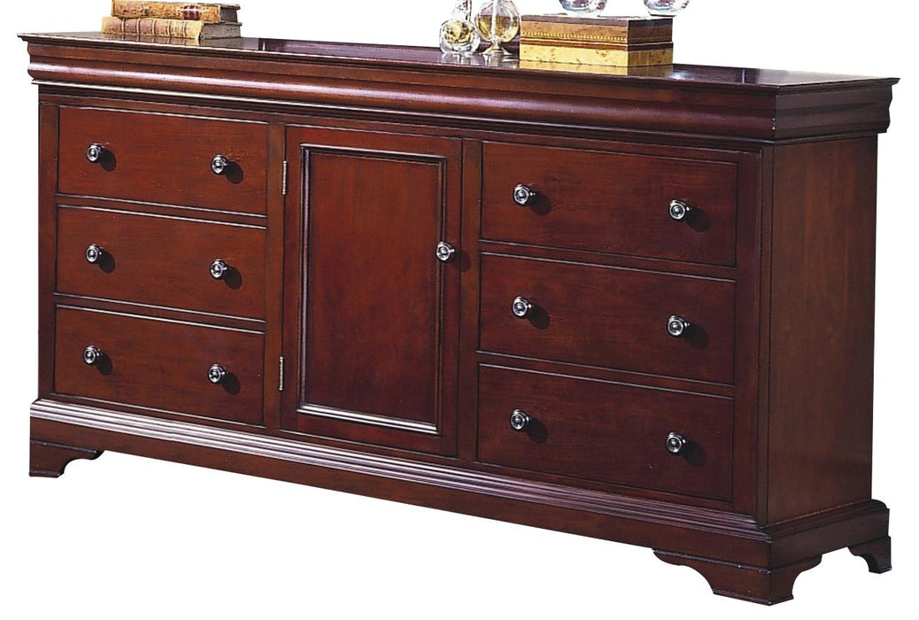 New Classic Versaille 6 Drawer Dresser in Bordeaux