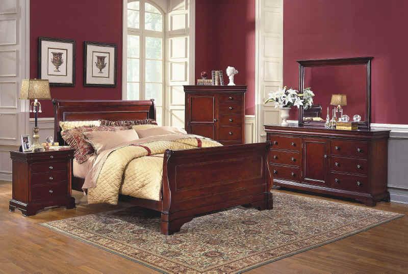 New Classic Versaille 4 Drawer Night Stand in Bordeaux