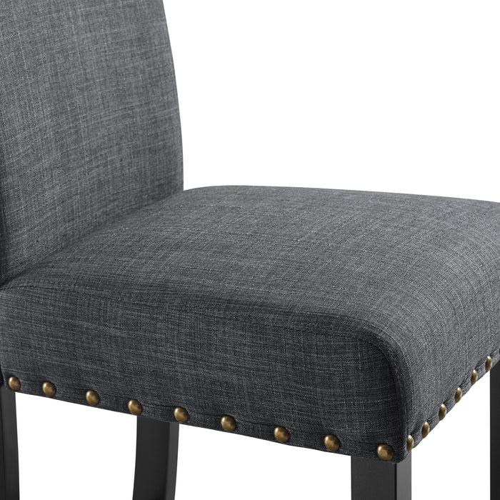 CRISPIN GRANITE GRAY BAR CHAIR- (2/Ctn)