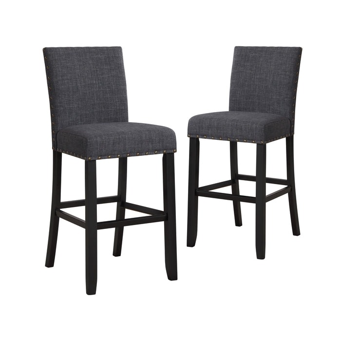 CRISPIN GRANITE GRAY BAR CHAIR- (2/Ctn)
