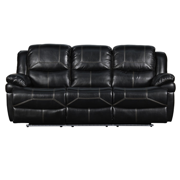 FLYNN SOFA W/LIGHTED BASE & PWR FR-BLACK