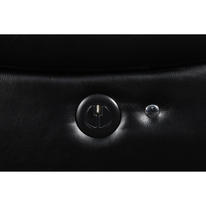 FLYNN SOFA W/LIGHTED BASE & PWR FR-BLACK