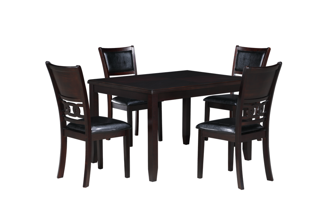 GIA 5PC 48" RECT. DINING TABLE & 4 CHAIRS-EBONY