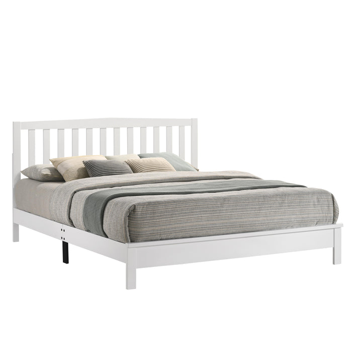 LEO 6/6 EK SLAT BED-HB/FB/RAILS-WHITE