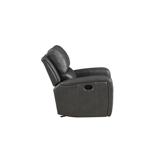 LINTON LEATHER GLIDER RECLINER-GRAY
