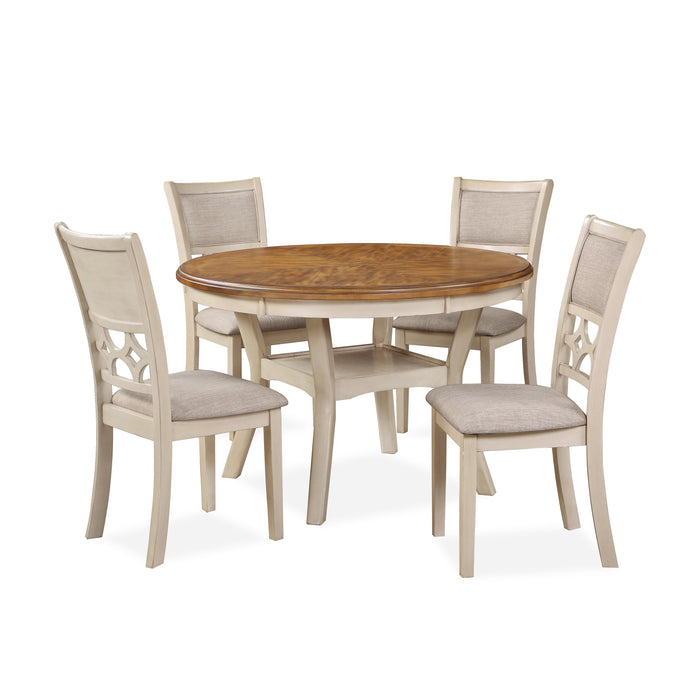 MITCHELL 5 PC DINING SET-TWO TONE BISQUE/BROWN