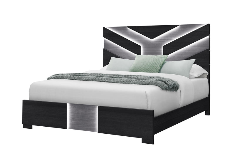 Optimus - Full Bed With LED - Black