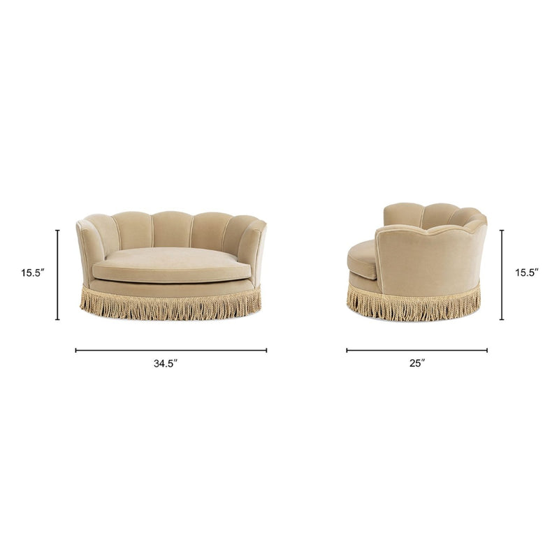 Clara - Medium Scalloped Pet Sofa Bed - Brown