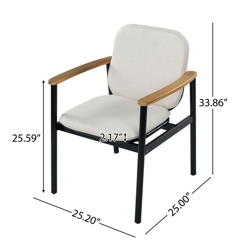 Outdoor Dining Chair - Beige / Black / Teak