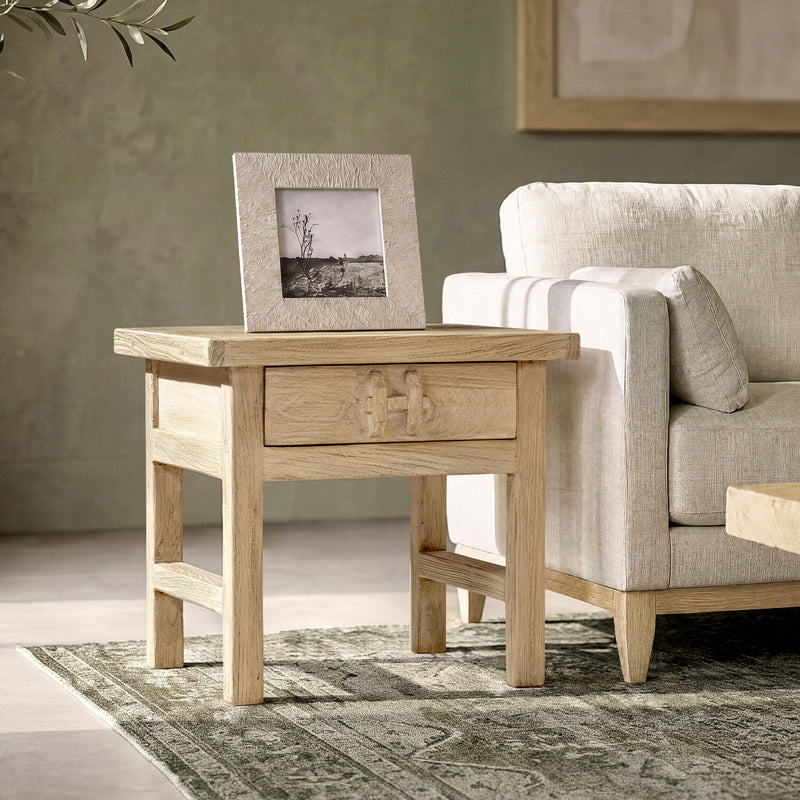 Rowan - Side Table With Drawer - Light Brown