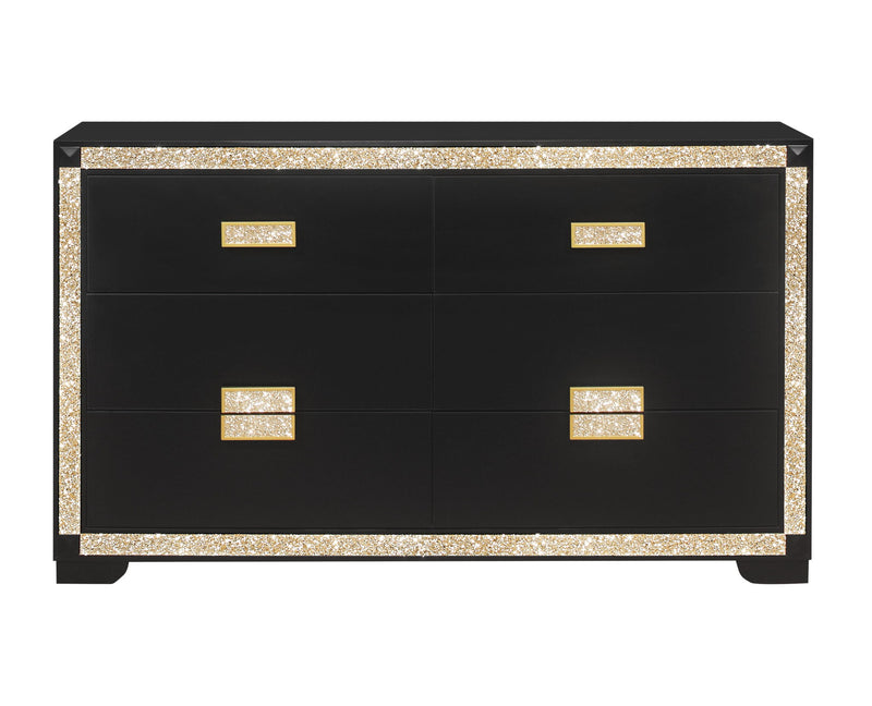 Blake - 4 Piece Full Bedroom Set - Black / Gold