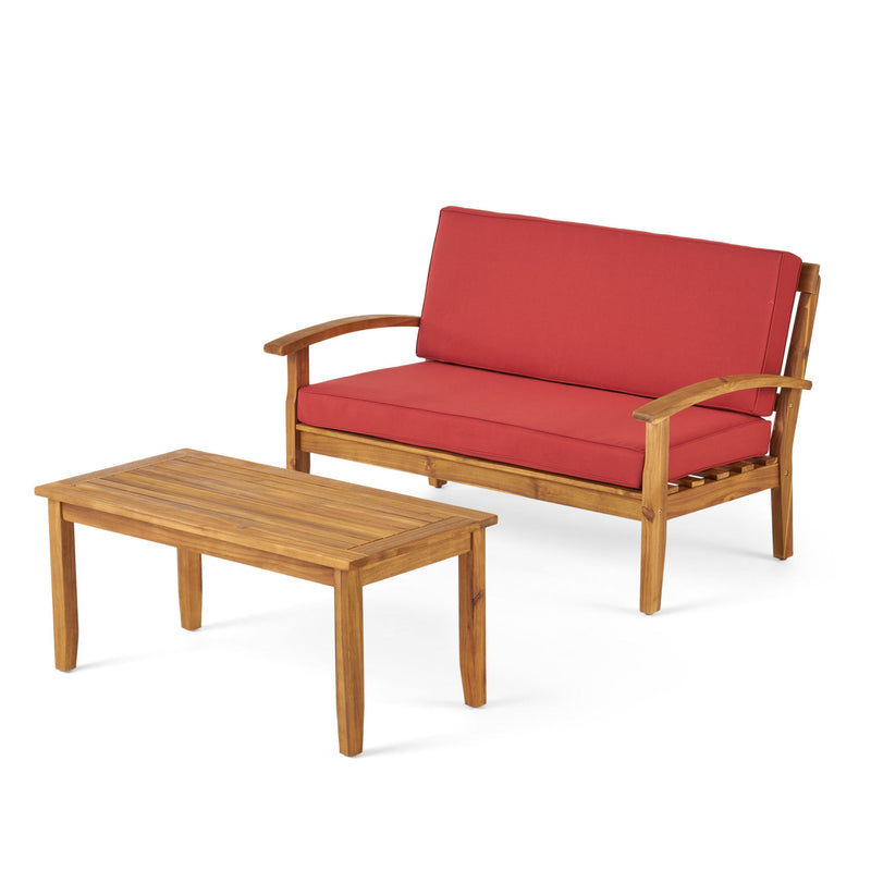 Outdoor Chat Set With Coffee Table And Loveseat