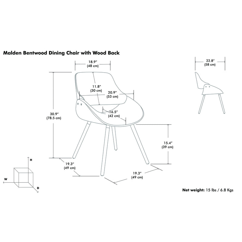 Malden - Bentwood Upholstered Dining Chair With Wood Back