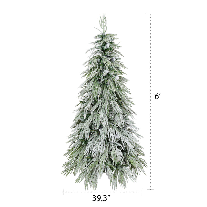 Snow Flocked Christmas Tree With LED Lights