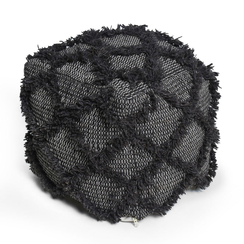 Jumanji - Handcrafted Wool And Cotton Pouf - Brown