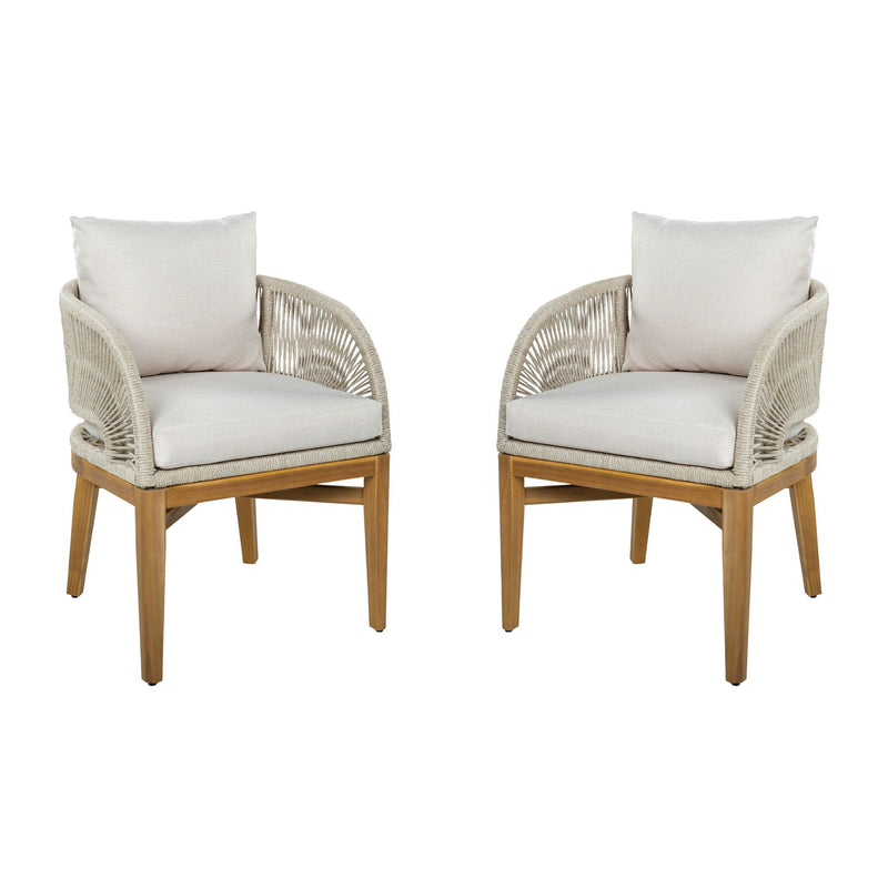 Outdoor Dining Chairs With Cushion (Set of 2)