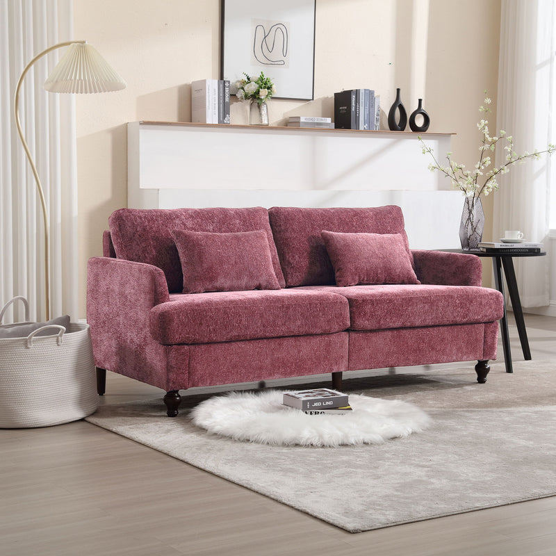 Mid Century Modern Fabric Loveseat Sofa, 2 Seat Upholstered Couch