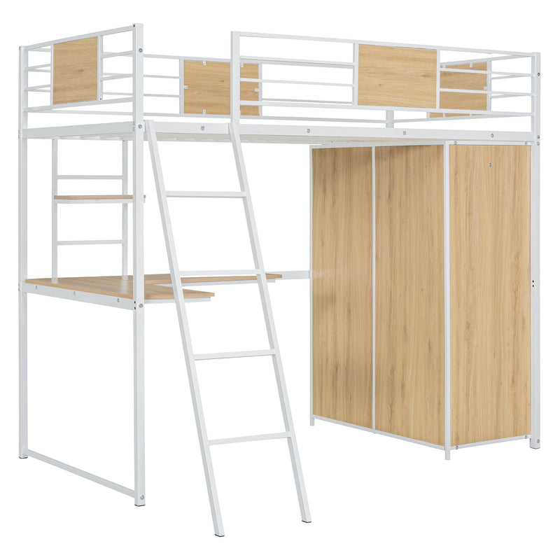 Loft Bed With L Shape Desk And Wardrobe