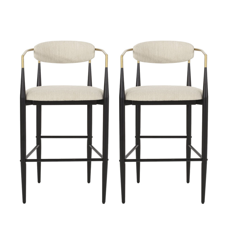 Modern Bar Stools With Armrests (Set of 2)