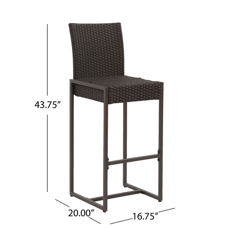 Outdoor Barstool With Hand Crafted Details (Set of 2)