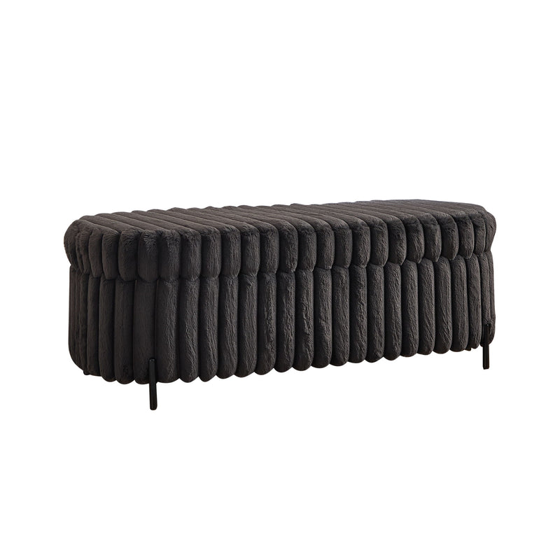 Flip Top Storage Bench With Metal Legs