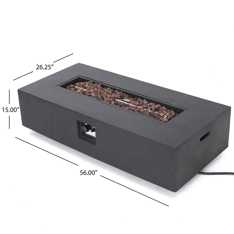 Modern Rectangle Fire Table 50, 000 Btu
