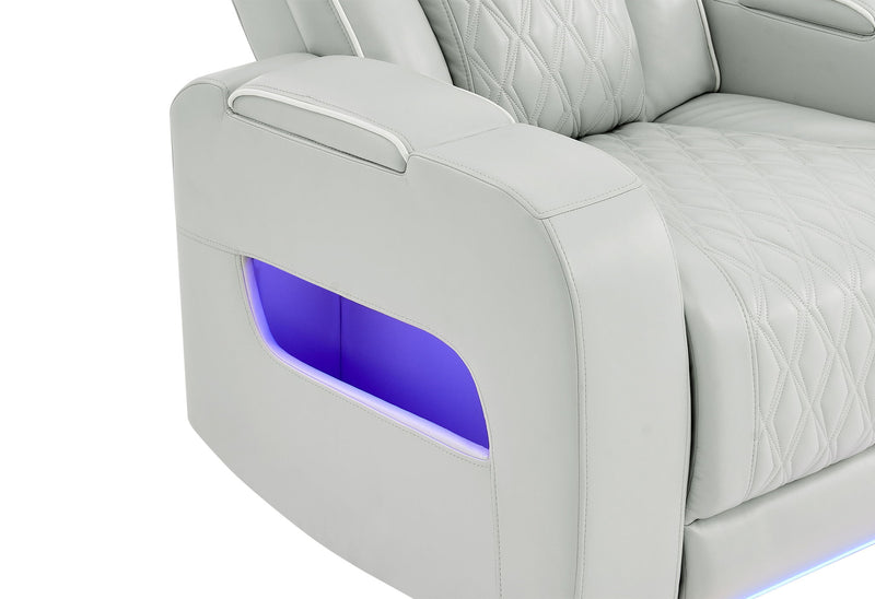 U8611 - Sectional With LED - Silver
