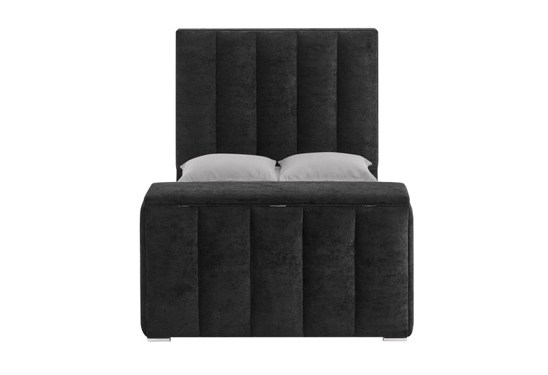 Serenity - Queen Bed With Speaker, TV Lift, And Fireplace - Onyx