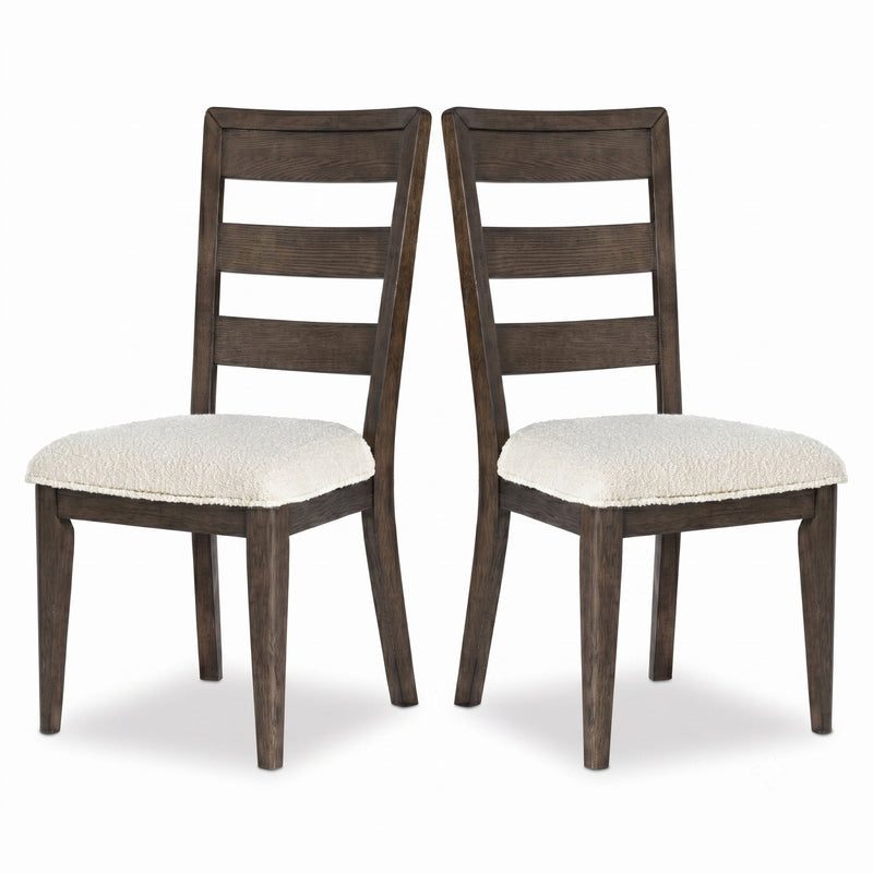 Upholstered Dining Chair With Ladder Back Design (Set of 2)