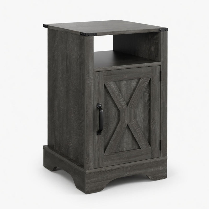 Farmhouse Nightstand, Charging Station & Storage