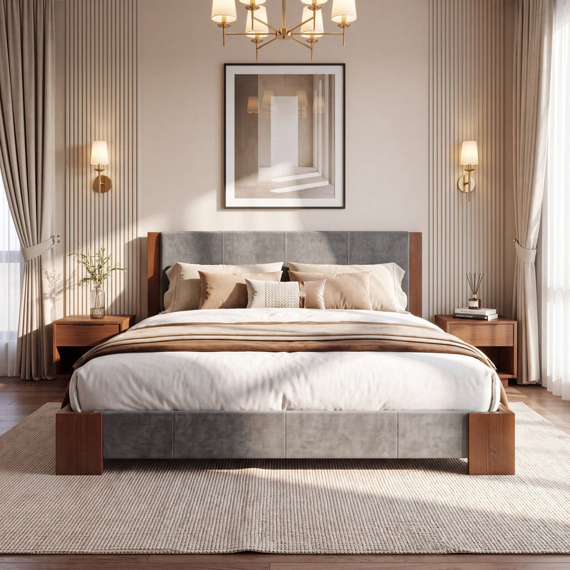 Upholstered Platform Bed Frame, No Box Spring Needed